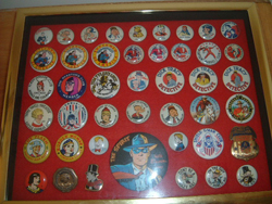 Martin's button collection featuring 4 different Captain Marvel buttons and a Spy Smasher to boot!